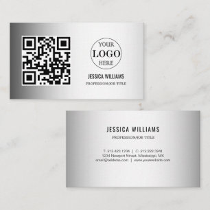 Blurred Grey Background Custom Logo Business Card