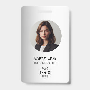 Blurred Grey Background Custom Logo Business ID Badge