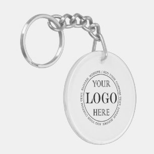 Blurred Grey Background Custom Logo Business Key Ring