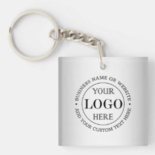 Blurred Grey Background Custom Logo Business Key Ring