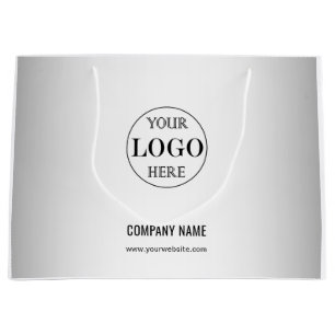 Blurred Grey Background Custom Logo Business Large Gift Bag