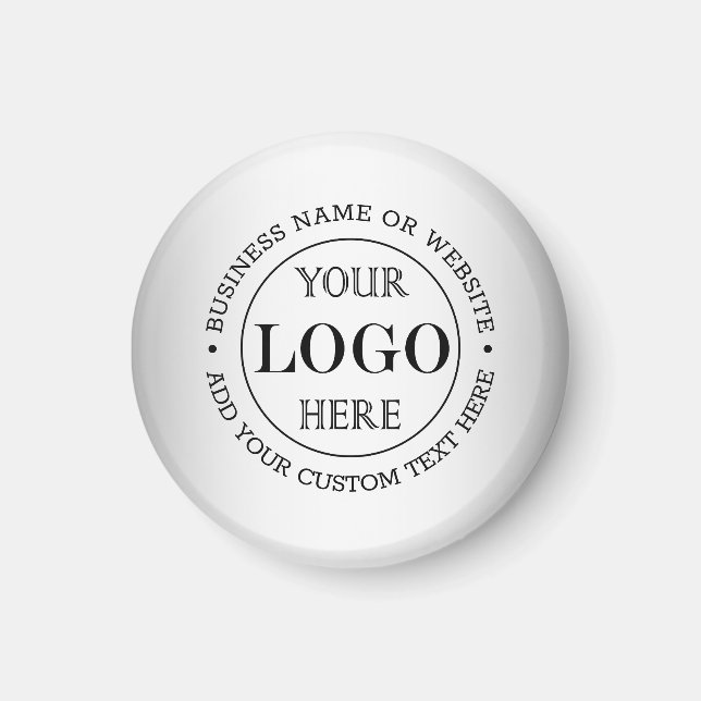 Blurred Grey Background Custom Logo Business Magnet (Front)
