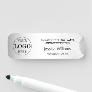 Blurred Grey Background Custom Logo Business Name Tag