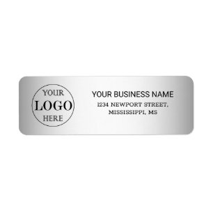 Blurred Grey Background Custom Logo Business Return Address Label