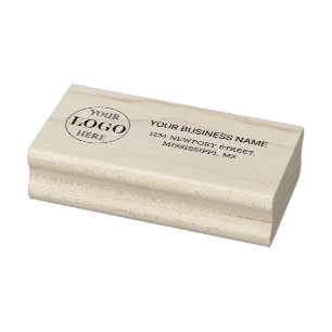 Blurred Grey Background Custom Logo Business Rubber Stamp