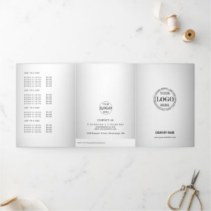 Blurred Grey Background Custom Logo Price List  Tri-Fold Card