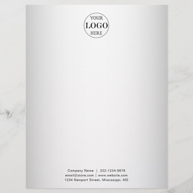 Blurred Grey Background Social Media Logo Business Custom Letterhead (Front)