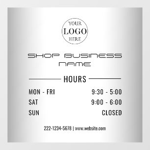 Blurred Grey Opening Hours Logo Business