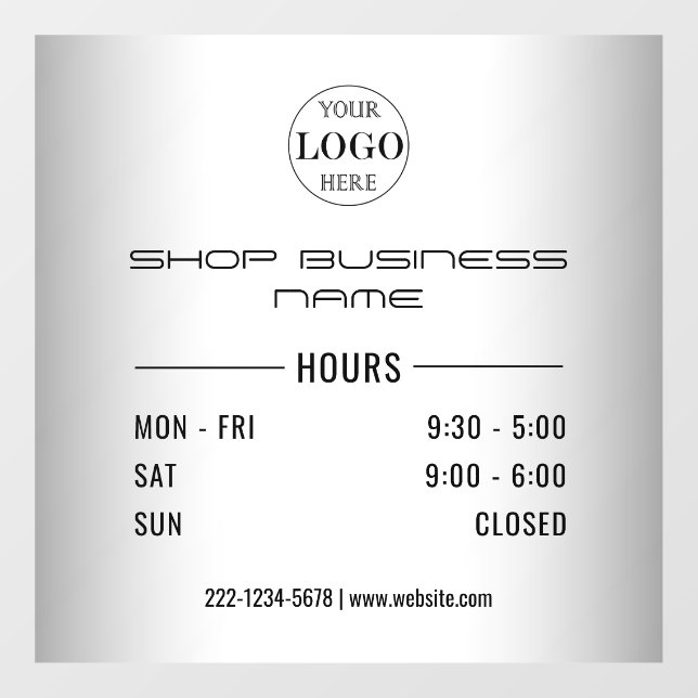 Blurred Grey  Opening Hours  Logo Business  (Sheet)