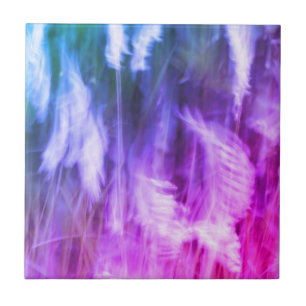 Blurred Motion Grass Nature Abstract Art Purple Ceramic Tile