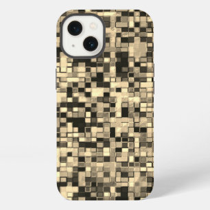 Blurred small squares or tiles in beige or khaki iPhone 13 case