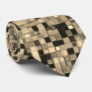 Blurred small squares or tiles, khaki beige colour tie