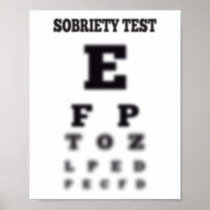 Blurred Sobriety Sober Test Eye Chart