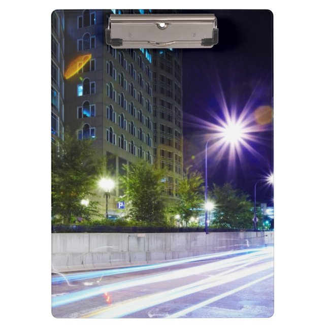 Blurred Traffic at Night Clipboard (Front)