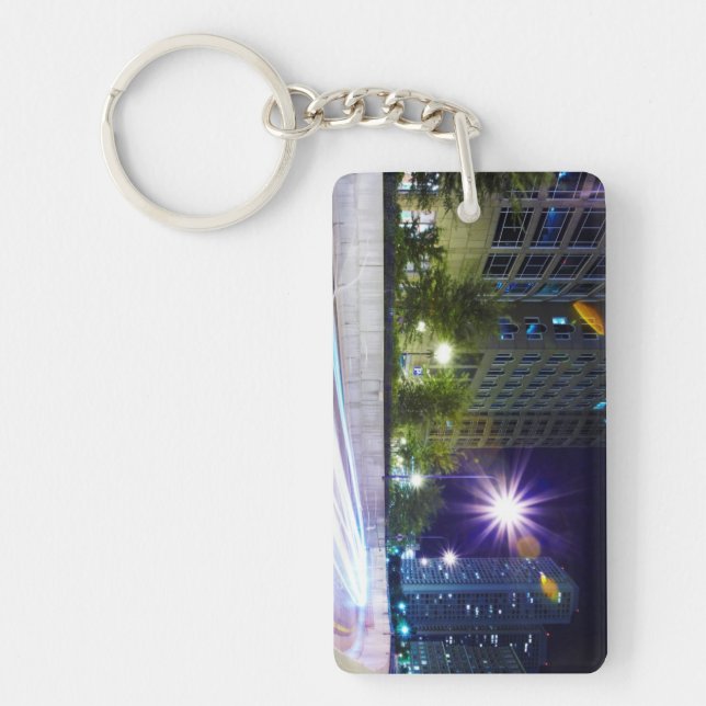 Blurred Traffic at Night Key Ring (Front)