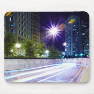 Blurred Traffic at Night Mouse Pad