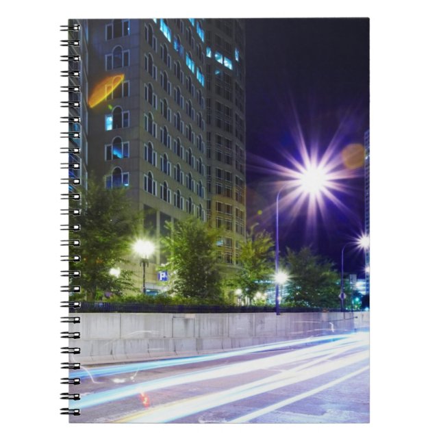 Blurred Traffic at Night Notebook (Front)