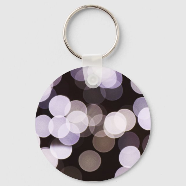 Blurred White Lights Abstract Key Chain (Front)