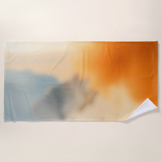 Blurry Art Neutral Warm Abstract Beach Towel (Front)