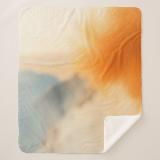Blurry Art Neutral Warm Abstract Sherpa Blanket (Front)
