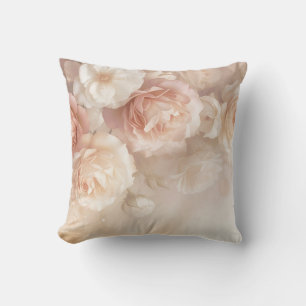 Blush 3 D Watercolor Roses Cushion