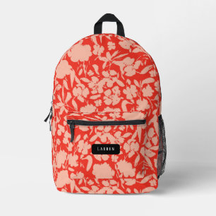 Blush abstract coral flower pattern printed backpack