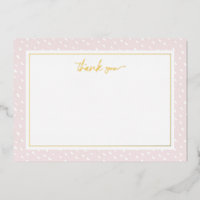 Blush Abstract Dots Thank You Foil Note Card