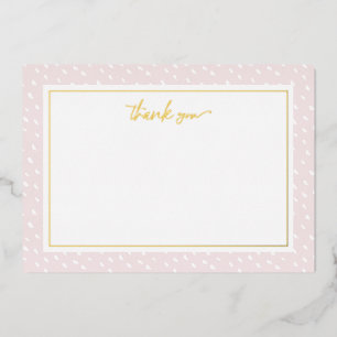 Blush Abstract Dots Thank You Foil Note Card