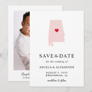 Blush Alabama Wedding Map Save The Date