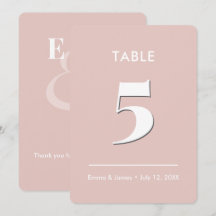 Blush Ampersand Wedding | Table Number