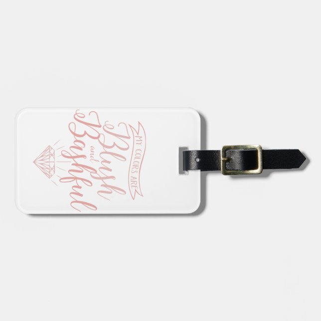 Blush and bashful luggage tag (Front Horizontal)