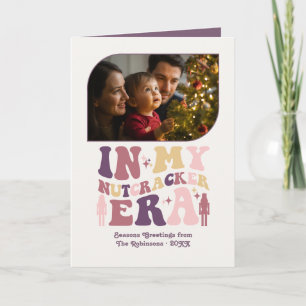 Blush and Berry Fun Retro Christmas Photos Holiday Card