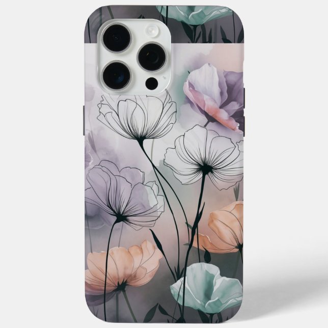 Blush and Bloom: Pastel Ink Flowers Case-Mate iPhone Case (Back)