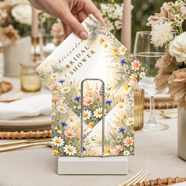 Blush And Blue Meadow Bridal Shower Napkin (Creator Uploaded)