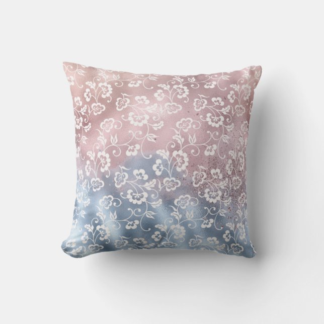 Blush and Blue Shimmer Cushion (Front)