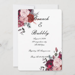 Blush And Burgundy Floral Bridal Shower Save The Date