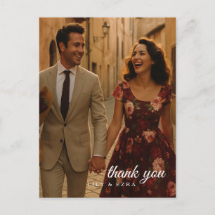 Blush and Burgundy Thank You Card