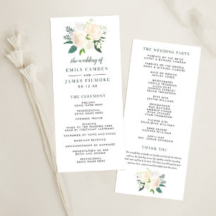 Blush and Cream Floral Bouquet Wedding Ceremony Program