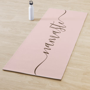 Blush and Dark Brown Elegant Swash Namaste Yoga Mat