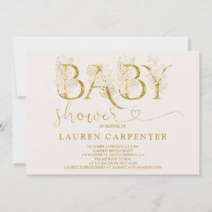 Blush and Gold Baby Shower Invitation