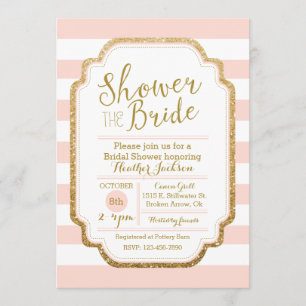 Blush And Gold Bridal Shower Invitation