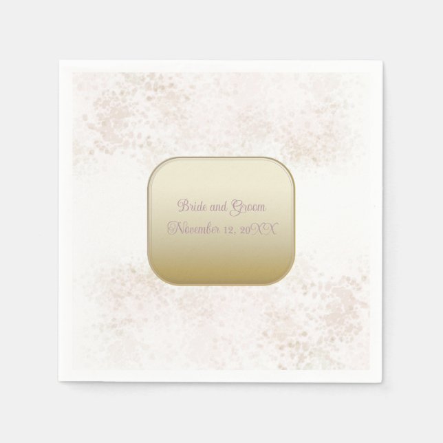 Blush and Gold Elegant Wedding Napkin (Front)