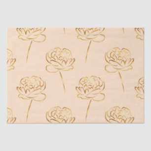 blush and gold faux foil peonies tissue paper