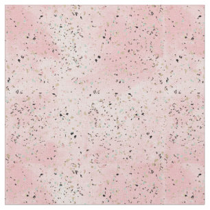 Blush and gold marble terrazzo design fabric