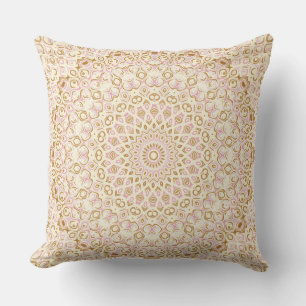 Blush and Gold Modern Symmetry Design Cushion