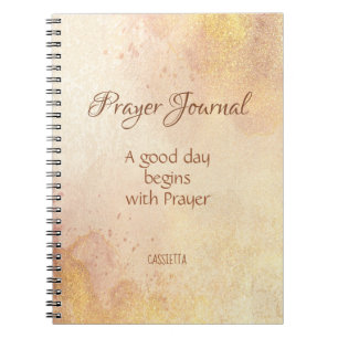 Blush and Gold Splashes Bible Personalised Prayer Notebook