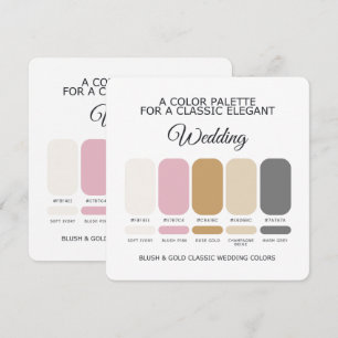 Blush and Gold Wedding Colour Palette Card