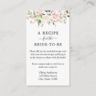 Blush and Greenery Recipe Request Enclosure Card