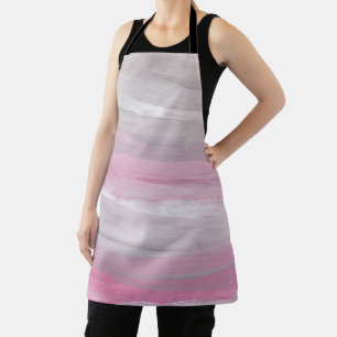 Blush and Grey Brushstroke Waves 1 Apron