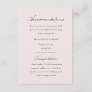 Blush and Grey Elegant Floral Weddin Accommodation Enclosure Card